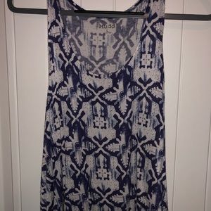 Navy and White Patterned Tank